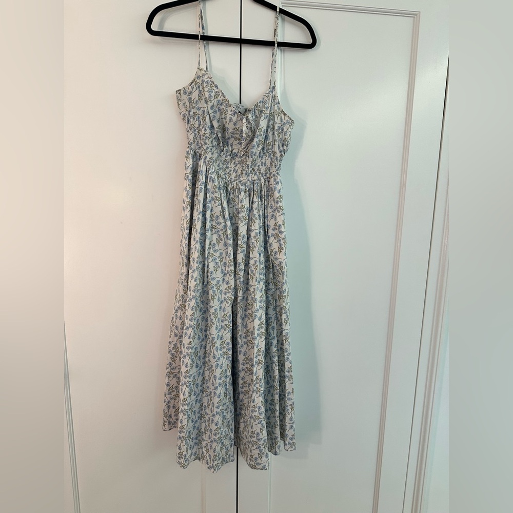 J.Crew Liberty Fabric Blouse with Blue Floral Design